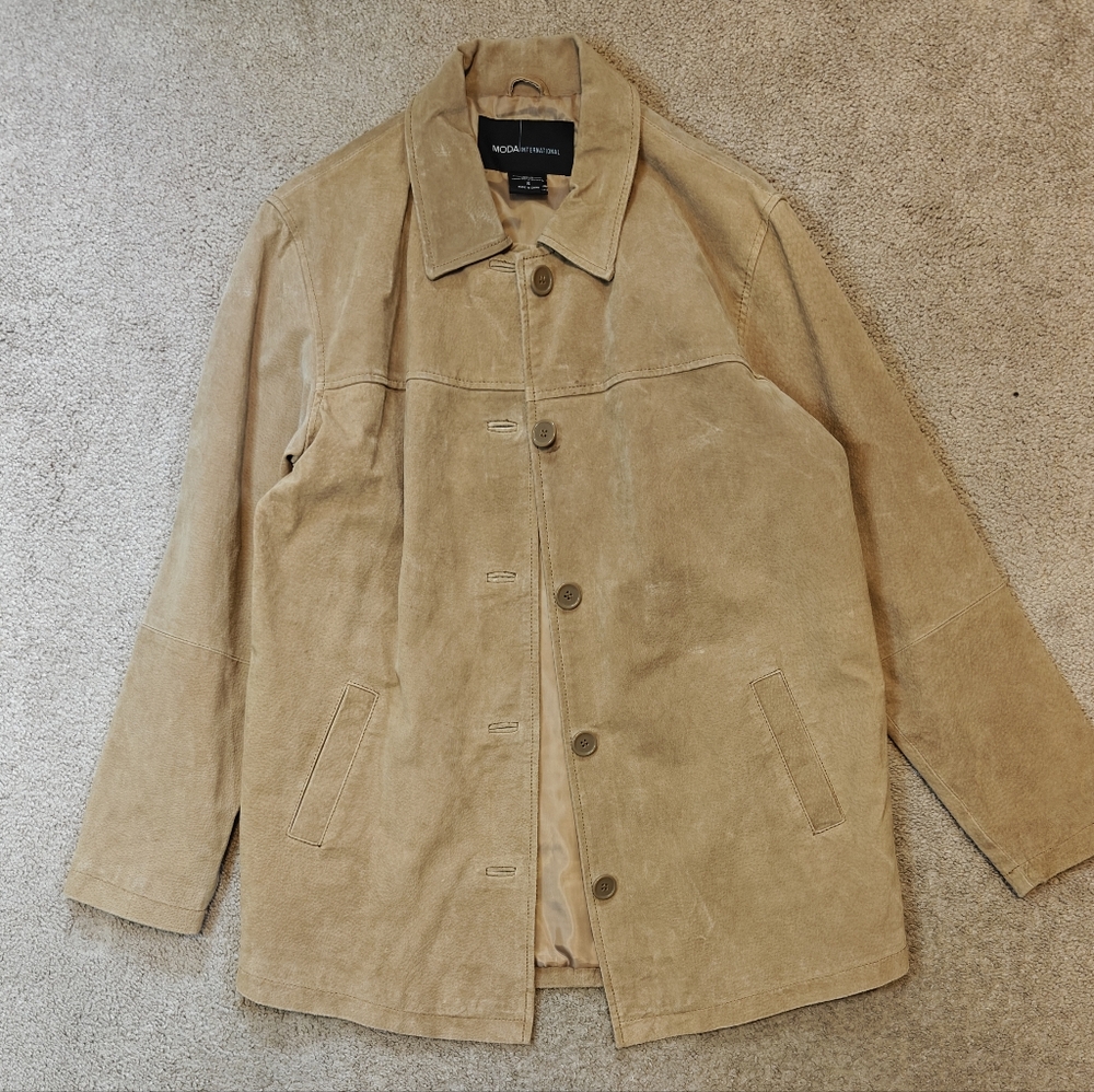Moda International Tan Leather Jacket